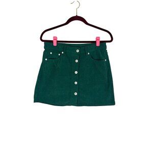 Retro Corduroy Skirt Green 7 Festive Holiday Classic Chic Preppy Y2K Grunge 80s